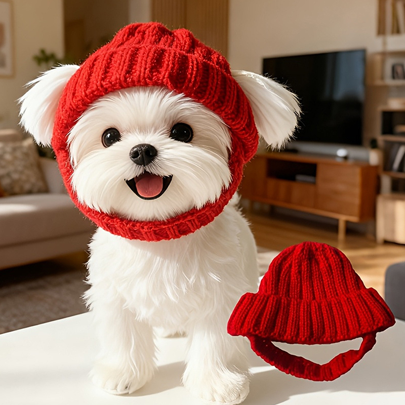 Knit Beanie Hat Warm - Maltese Dog Beanie Hat Cozy Soft