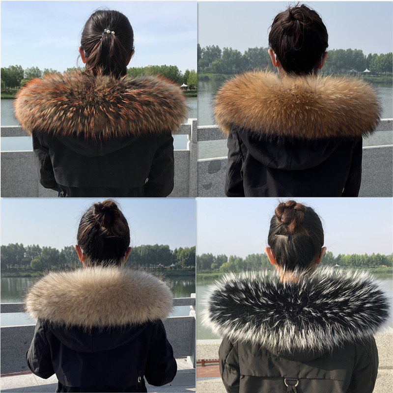 Shawl Wrap Winter - Raccoon Fur Collar Winter Super Large