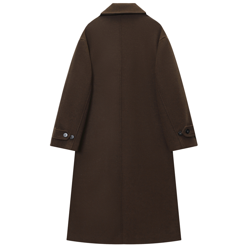 HXAO Women's Coat Brown Tweed  - Wool Coat Peacoat incelemesi ve fiyatı