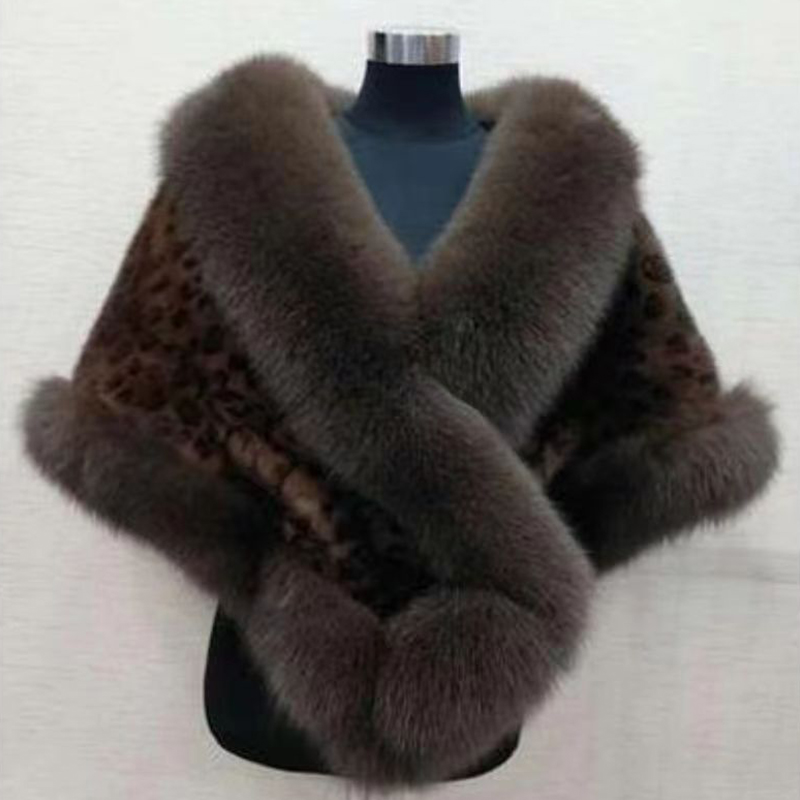 Women Winter Faux Mink Fox Fur - Shawl Wrap Winter incelemesi ve fiyatı
