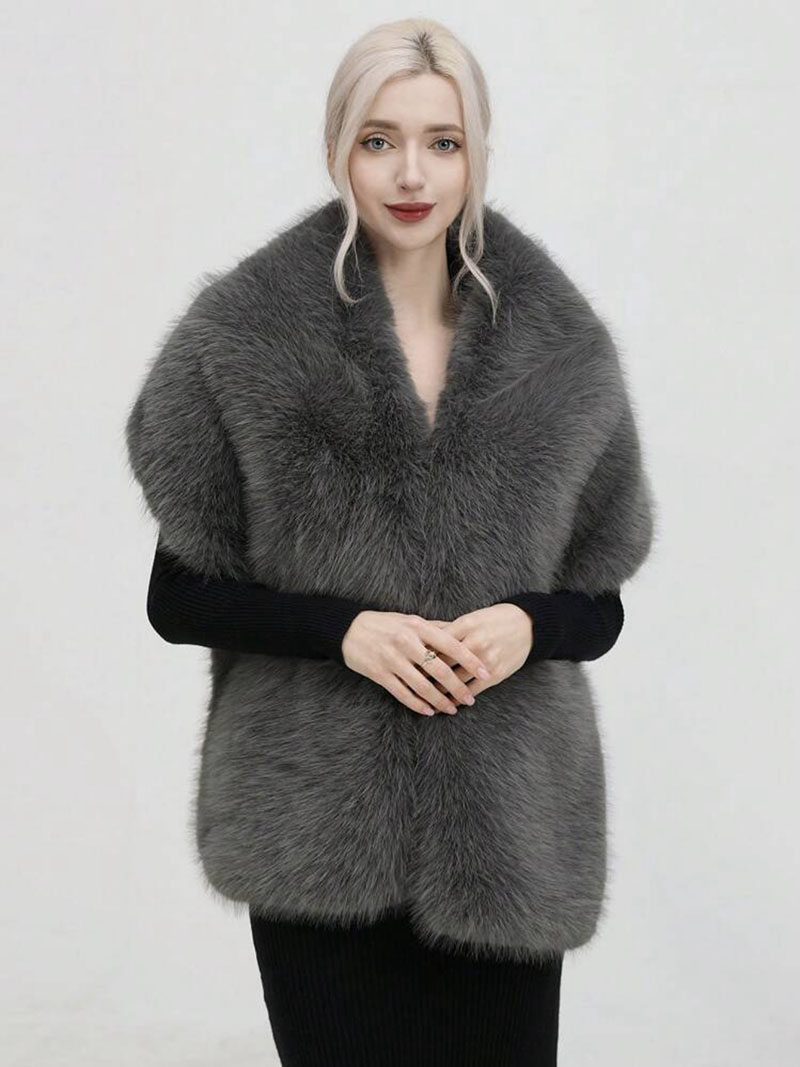 Fashion Luxury Faux Fox Fur Sh - Shawl Wrap Winter incelemesi ve fiyatı