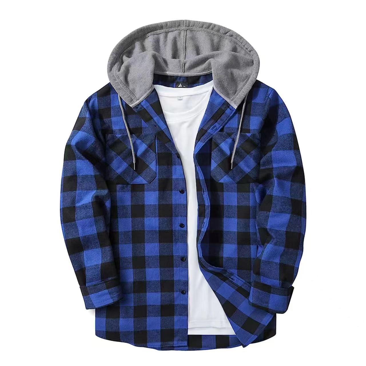 2026 Fashion Street Hooded Pla - Flannel Shirt Lined incelemesi ve fiyatı