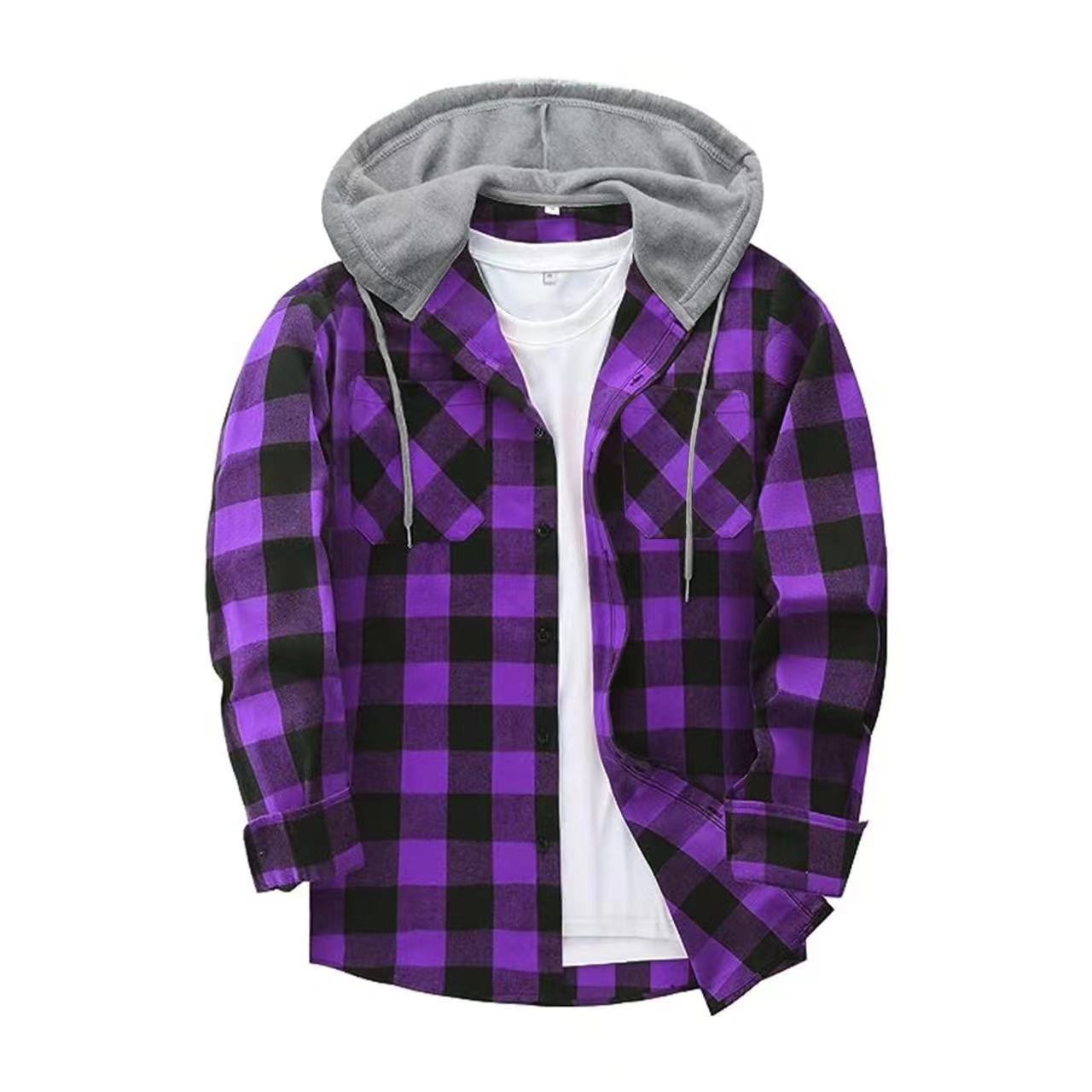 2026 Fashion Street Hooded Pla - Flannel Shirt Lined incelemesi ve fiyatı