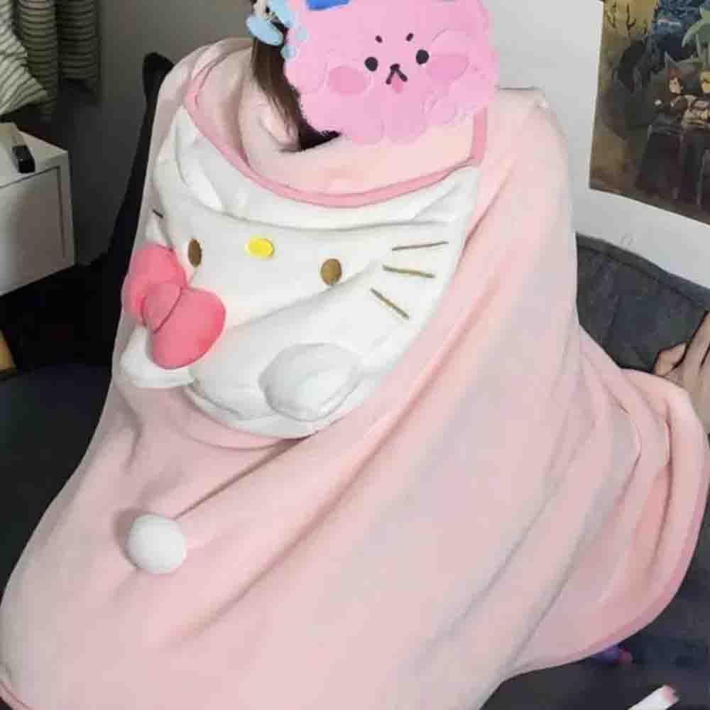 Cute Hellokitty Cloak Shawl Ai - Shawl Wrap Winter incelemesi ve fiyatı
