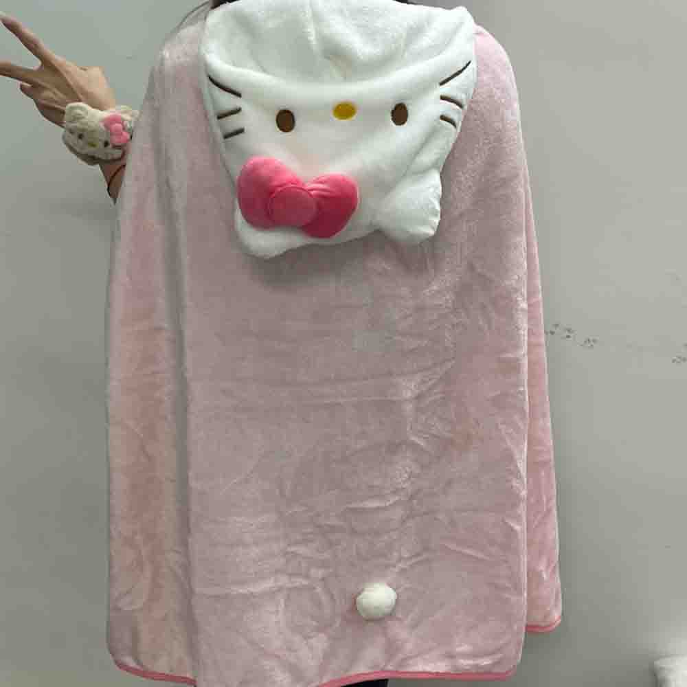 Cute Hellokitty Cloak Shawl Ai - Shawl Wrap Winter incelemesi ve fiyatı